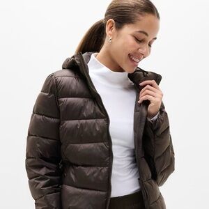 Athleta Aire Puffer Jacket in Truffle Women’s Medium Tall NWT